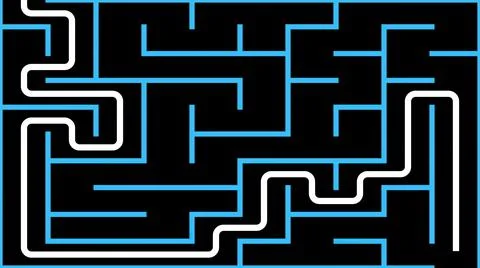 3d illustration - Maze With possible Solution Stock Illustration