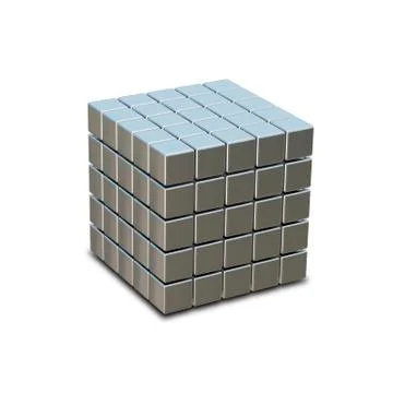 3D Illustration Metal cube Stock Illustration