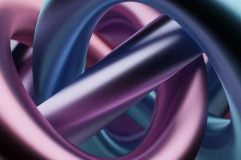 3D illustration of a metal purple  node. Fantastic  shape .Simple geometric s Illustrazione stock
