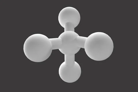 3D Illustration of a Methane Molecule Stock Illustration