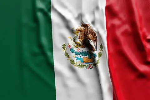3D illustration of Mexico national developing flag. Country symbol. Stock Illustration