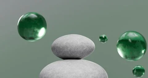 3d illustration is a minimalistic modern composition of stones made in light Stock Illustration