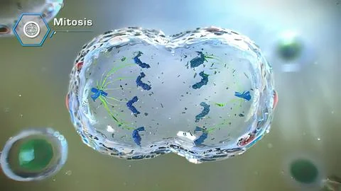 3D illustration of mitosis cell division Stock Illustration