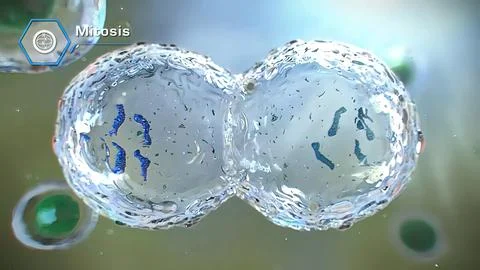 3D illustration of mitosis cell division Stock Illustration