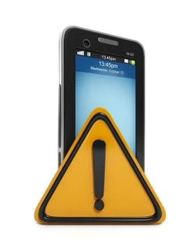 3d illustration: mobile technology. communication error 스톡 일러스트