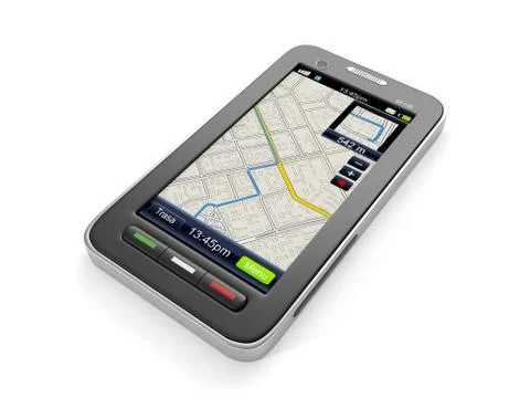 3d illustration: mobile technology: mobile navigator Stock Illustration