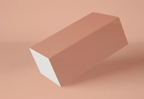 3D Illustration. Mockup of rectangular cardboard package box. 스톡 일러스트