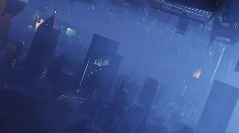 3d illustration - Model of alien sci-fi city. Stock Illustration