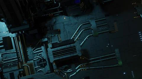 3d illustration - Model of alien sci-fi city. Stock Illustration