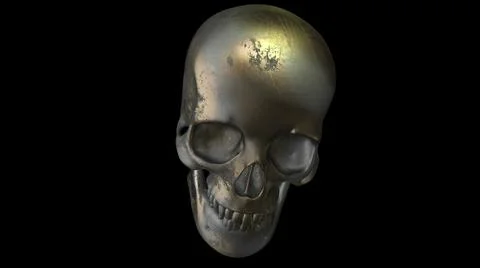 3d illustration - Model Of Human Skull Isolated On black Screen with alpha ch Stock Illustration