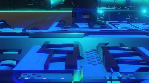 3d illustration -  Model of Sci-fi city Stock Illustration