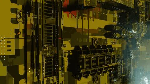 3d illustration -  Model of Sci-fi city Stock Illustration