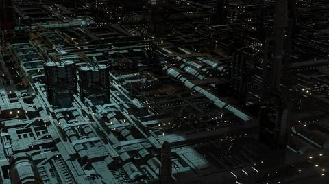 3d illustration -  Model of Sci-fi city Stock Illustration