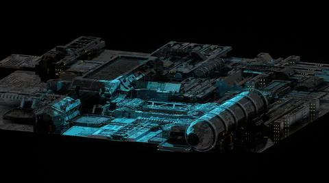 3d illustration -  Model of Sci-fi city Stock Illustration