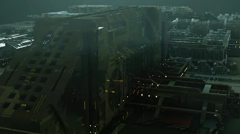 3d illustration -  Model of Sci-fi city Stock Illustration