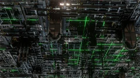 3d illustration -  Model of Sci-fi city Stock Illustration