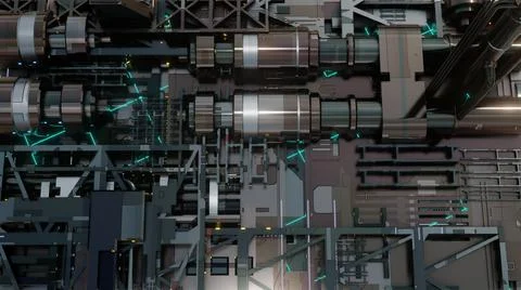 3d illustration -  Model of Sci-fi city Stock Illustration