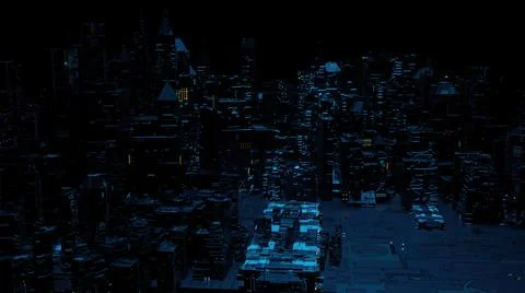 3d illustration -  Model of Sci-fi city Stock Illustration