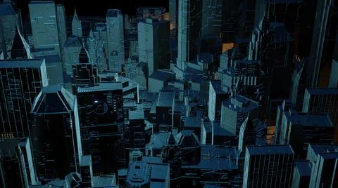 3d illustration -  Model of Sci-fi city Stock Illustration