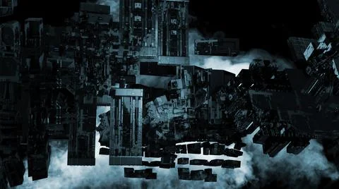 3d illustration -  Model of Sci-fi city Stock Illustration