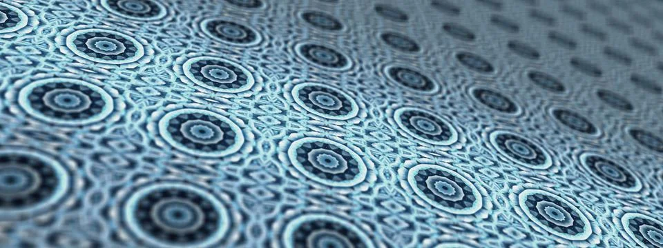 3D illustration modern geometric pattern of blue circle pattern tile matrix t Stock Illustration