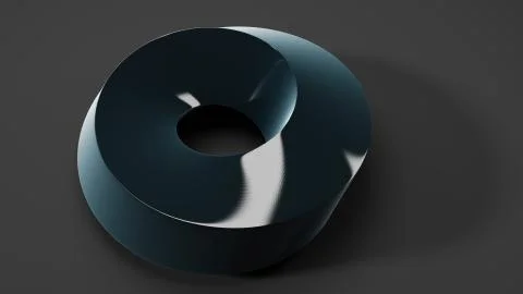3D illustration of a Moebius object, clean, dark wallpaper background backdrop Иллюстрация