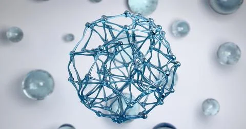 3d illustration is a molecular abstraction of a complex biological form Stock Illustration