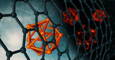 3d Illustration of molecule as a backround Stock Illustration