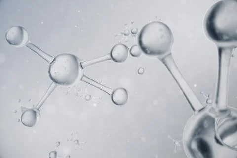 3D illustration molecule structure. Scientific medical background with atoms and Stock Illustration