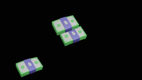 3D illustration money raining down Stock Footage 237837780