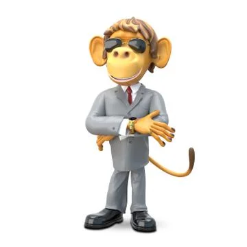 3D Illustration Monkey Boss Stock Illustration