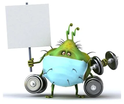 3D illustration of a monster bug with a mask Stock Illustration