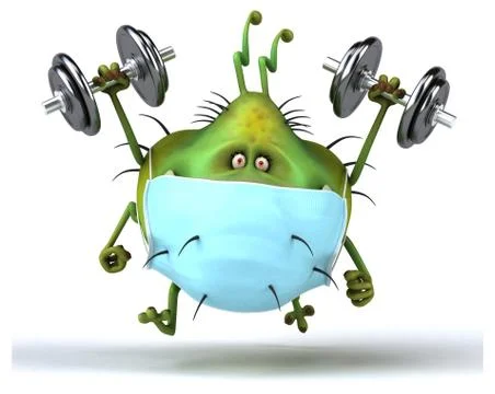 3D illustration of a monster bug with a mask Stock Illustration