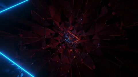 3d illustration motion background live wallpaper with glowing abstract triangle Stockbeeldmateriaal 124606499