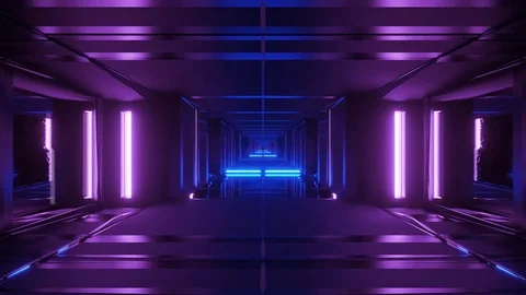 3d illustration motion backgrounds futuristic sci-fi tunnel corrior with nice Stock Footage