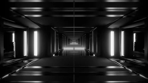 3d illustration motion backgrounds futuristic sci-fi tunnel corrior with nice Stock Footage 123708232
