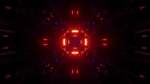3D illustration of moving corridor with shiny lights Stock Footage 149148597