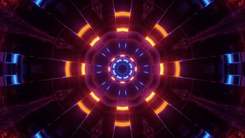 3D illustration of moving corridor with shiny lights Stock Footage 149157724
