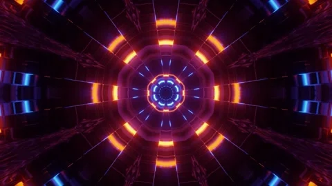 3d illustration of moving corridor with shiny lights Stock-Footage 160535143