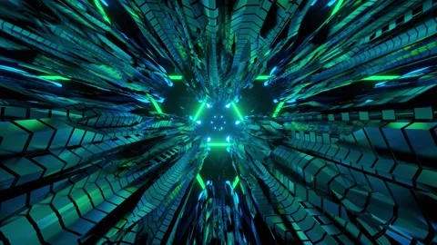 3d illustration of moving endless triangle tunnel Stock Footage 160525353