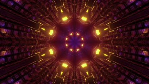 3D illustration of moving tunnel with creative ornament Stock Footage 149159660