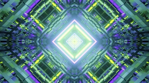 3d illustration of moving tunnel in shape of rhombus Stock Footage 160538976