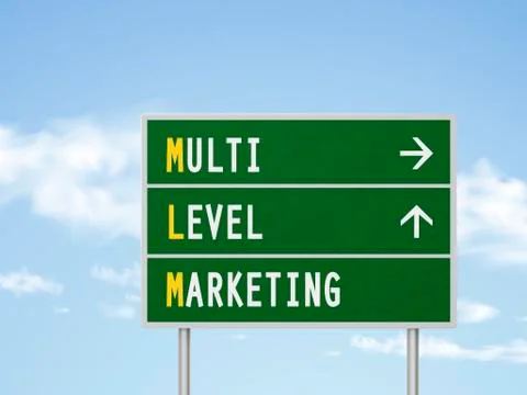 3d illustration multi level marketing road sign Illustrazione stock