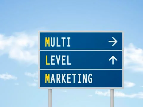 3d illustration multi level marketing road sign Illustrazione stock