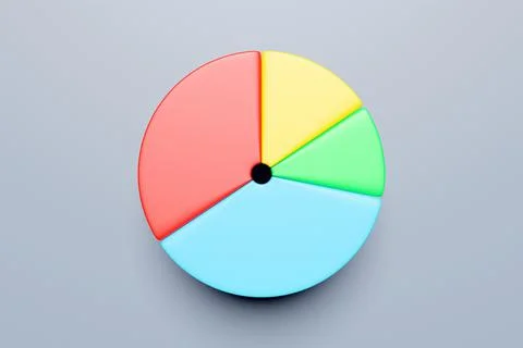 3d illustration of a multicolored circle divided into a large number of secto Stock Illustration