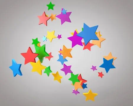 3d illustration of multicolored figures on a gray background Stock Illustration