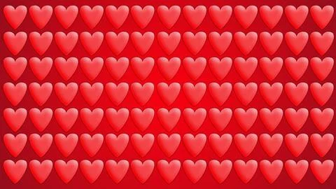 3D illustration multiple red heart shape on red Illustration