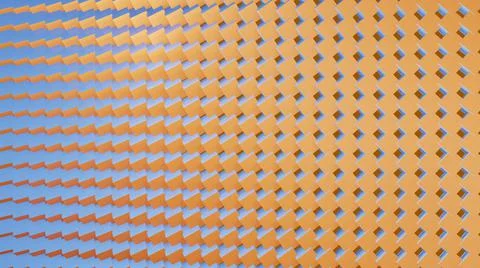 3D Illustration. Multiple rows of colorful cubes. Stock Illustration