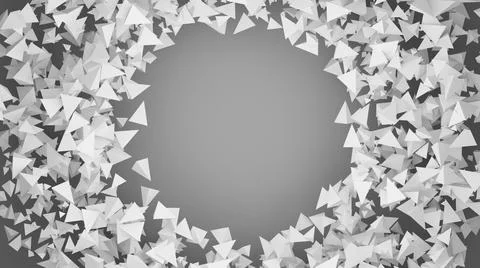 3D illustration of multiple small pyramids and an empty space Illustrazione stock