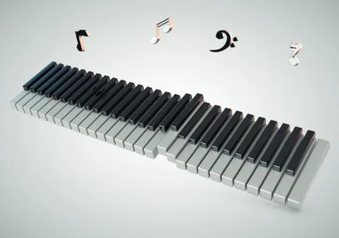 3D illustration on a musical theme Stock Illustration